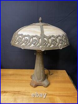 Antique Edward miller & Company Slag Glass lamp