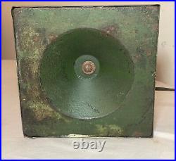 Antique Emeralite bronze green slag glass adjustable bankers table desk lamp