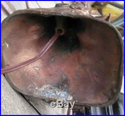 Antique Figural Newel Post Gas Lamp Maiden & Cupid Slag Glass 8 Globe Shade 36