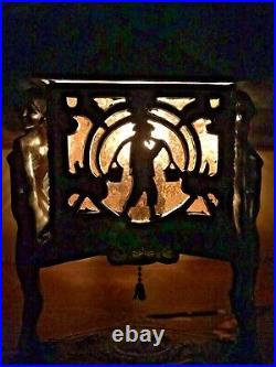 Antique Frankart nouveau arts crafts slag glass lamp handel bradley hubbard era