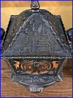 Antique Frankart nouveau arts crafts slag glass lamp handel bradley hubbard era