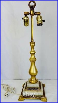 Antique French Neoclassical Table Lamp For Slag Stained Glass Shade or Regular