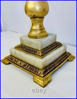 Antique French Neoclassical Table Lamp For Slag Stained Glass Shade or Regular