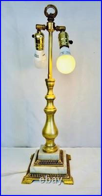 Antique French Neoclassical Table Lamp For Slag Stained Glass Shade or Regular