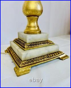 Antique French Neoclassical Table Lamp For Slag Stained Glass Shade or Regular