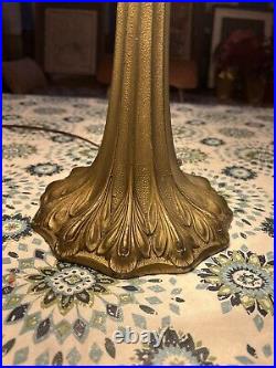 Antique Gorgeous Art Nouveau Slag Glass Lamp Beautiful Shade