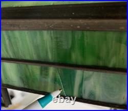 Antique Green Slag Glass Arts & Crafts Mission Style Lamp Tiffany Style READ