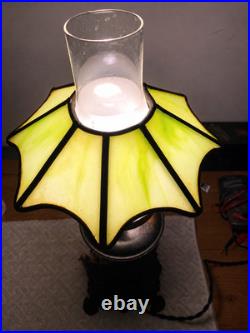Antique Green Slag Glass Lamp Shade 8 Arts & Crafts for Oil Lamp / Student Lamp