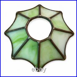 Antique Green Slag Glass Lamp Shade 8 Arts & Crafts for Oil Lamp / Student Lamp
