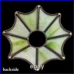 Antique Green Slag Glass Lamp Shade 8 Arts & Crafts for Oil Lamp / Student Lamp