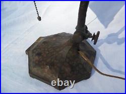 Antique Hammered Gooseneck Slag Glass Adjustable Piano Desk Lamp Arts & Crafts