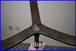 Antique Hand Hammered Wrought Iron Arts & Crafts Floor Lamp with Slag Glass Shade
