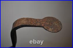 Antique Hand Hammered Wrought Iron Arts & Crafts Floor Lamp with Slag Glass Shade