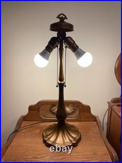 Antique Handel Lamp Base For Reverse Painted Lamp Or Slag Lamp Signed