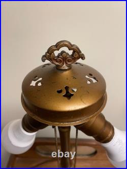 Antique Handel Lamp Base For Reverse Painted Lamp Or Slag Lamp Signed