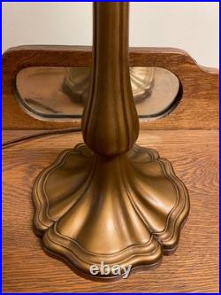 Antique Handel Lamp Base For Reverse Painted Lamp Or Slag Lamp Signed