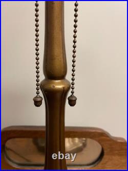 Antique Handel Lamp Base For Reverse Painted Lamp Or Slag Lamp Signed