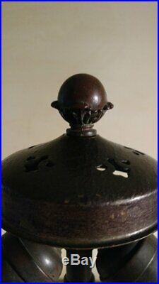 Antique Handel Lamp Base for Slag or Leaded Glass Shade 1909-10
