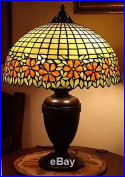 Antique Handel / Unique Arts & Crafts Leaded Slag Stained Glass Table Lamp