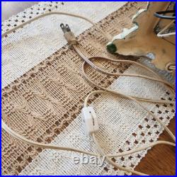 Antique Hollywood Regency Ornate Blue Slag Glass Lamp