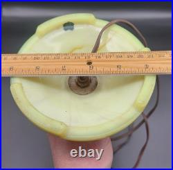 Antique HouzeX Green Slag Glass Table Lamp Houze 1928 Glows Works Uranium