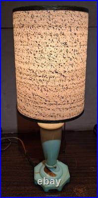 Antique Houze Green Slag Glass Table Lamp 1928 MarbleX Works