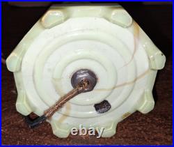 Antique Houze Green Slag Glass Table Lamp 1928 MarbleX Works