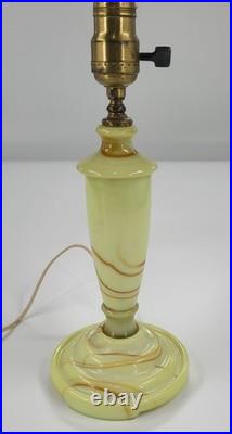 Antique Houze Green Slag Glass Table Lamp Houze X 1928 MarbleX Glows Works