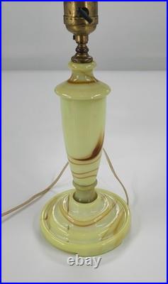 Antique Houze Green Slag Glass Table Lamp Houze X 1928 MarbleX Glows Works