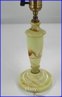 Antique Houze Green Slag Glass Table Lamp Houze X 1928 MarbleX Glows Works