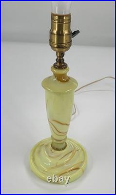 Antique Houze Green Slag Glass Table Lamp Houze X 1928 MarbleX Glows Works