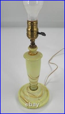 Antique Houze Green Slag Glass Table Lamp Houze X 1928 MarbleX Glows Works