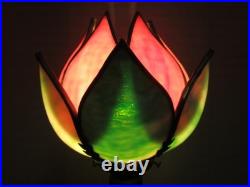 Antique JENNINGS BROS. Cast Metal Geisha Girl Lady Lamp & Slag Glass Tulip Shade