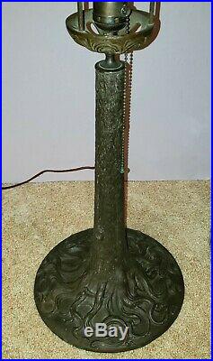 Antique J A Whaley Leaded Slag Stained Glass Table Lamp Handel Duffner Era