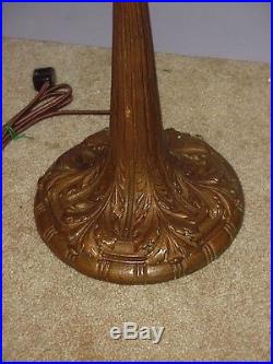 Antique John Morgan Leaded Slag Stained Glass Handel Duffner Tiffany Era Lamp