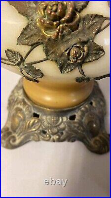 Antique Lamp Art Nouveau Style early 1900's Bronze Slag glass Antique Lamp Art Nouveau Style early 1900's Bronze Slag glass