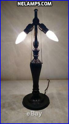 Antique Large Jefferson Lamp Base for slag or leaded glass shade Handel Era