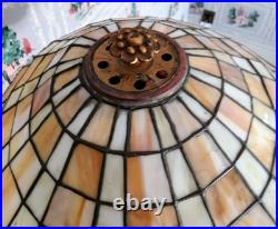 Antique Leaded Slag Glass Lamp