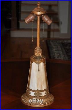 Antique Lighthouse Slag Glass Lamp