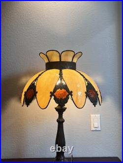 Antique Lighting Victorian Style Electric Slag Glass Table Lamp
