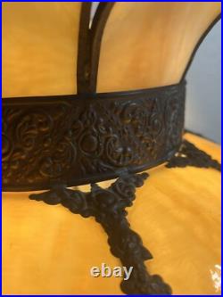 Antique Lighting Victorian Style Electric Slag Glass Table Lamp