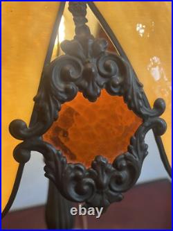 Antique Lighting Victorian Style Electric Slag Glass Table Lamp