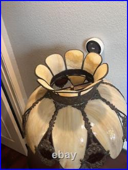 Antique Lighting Victorian Style Electric Slag Glass Table Lamp