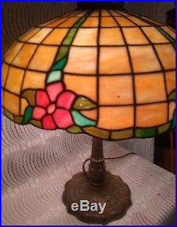 Antique MILLER Leaded lamp Handel Tiffany arts & crafts slag stained glass
