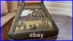 Antique Meyda Arts & Craft Camel Mission Pyramid Egypt Slag Glass 3 Switch Lamp Antique Meyda Arts & Craft Camel Mission Pyramid Egypt Slag Glass 3 Switch Lamp