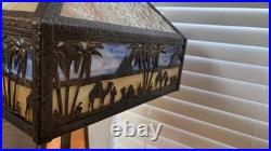 Antique Meyda Arts & Craft Camel Mission Pyramid Egypt Slag Glass 3 Switch Lamp Antique Meyda Arts & Craft Camel Mission Pyramid Egypt Slag Glass 3 Switch Lamp