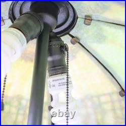 Antique Miller 8-Panel Slag Glass Table Lamp With Foliate Overlay c1920