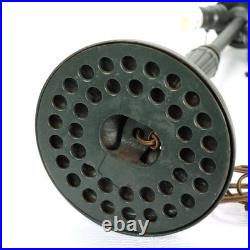 Antique Miller 8-Panel Slag Glass Table Lamp With Foliate Overlay c1920