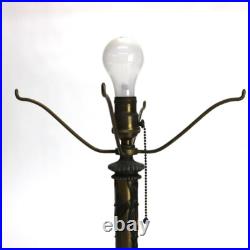 Antique Miller Arts & Crafts Mission Four Panel Slag Glass Table Lamp C1920 Antique Miller Arts & Crafts Mission Four Panel Slag Glass Table Lamp C1920