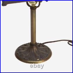 Antique Miller Arts & Crafts Slag Glass Table Lamp Signed C1920